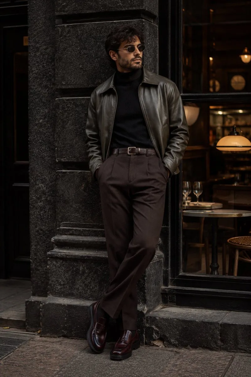 Cinematic Urban Menswear Portrait reference
