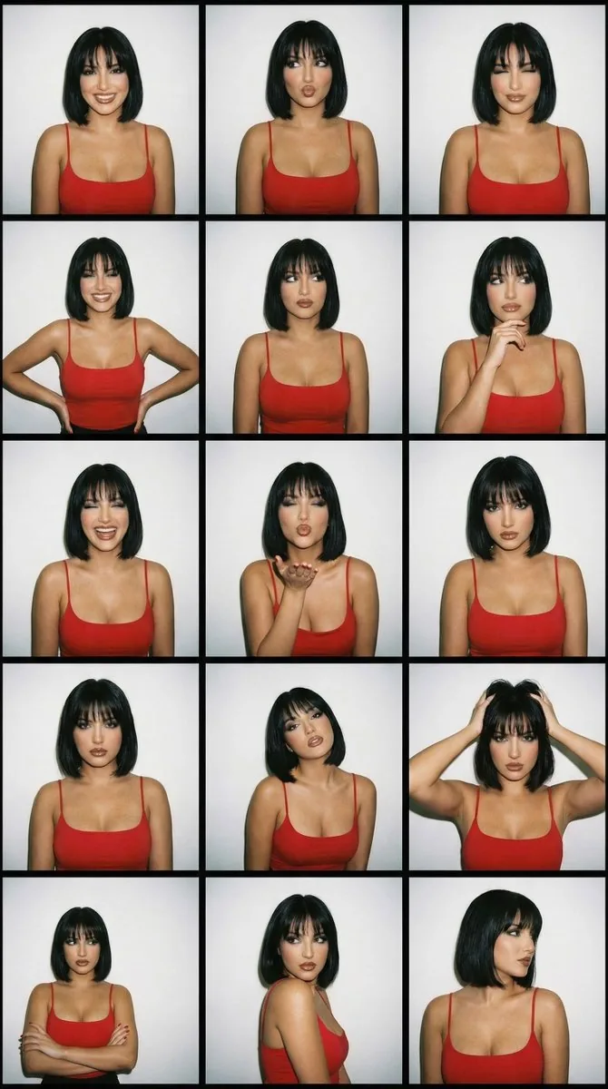 2000s Photobooth Contact Sheet Grid Prompt - Nano Banana Pro AI Prompt for Social Media Post reference