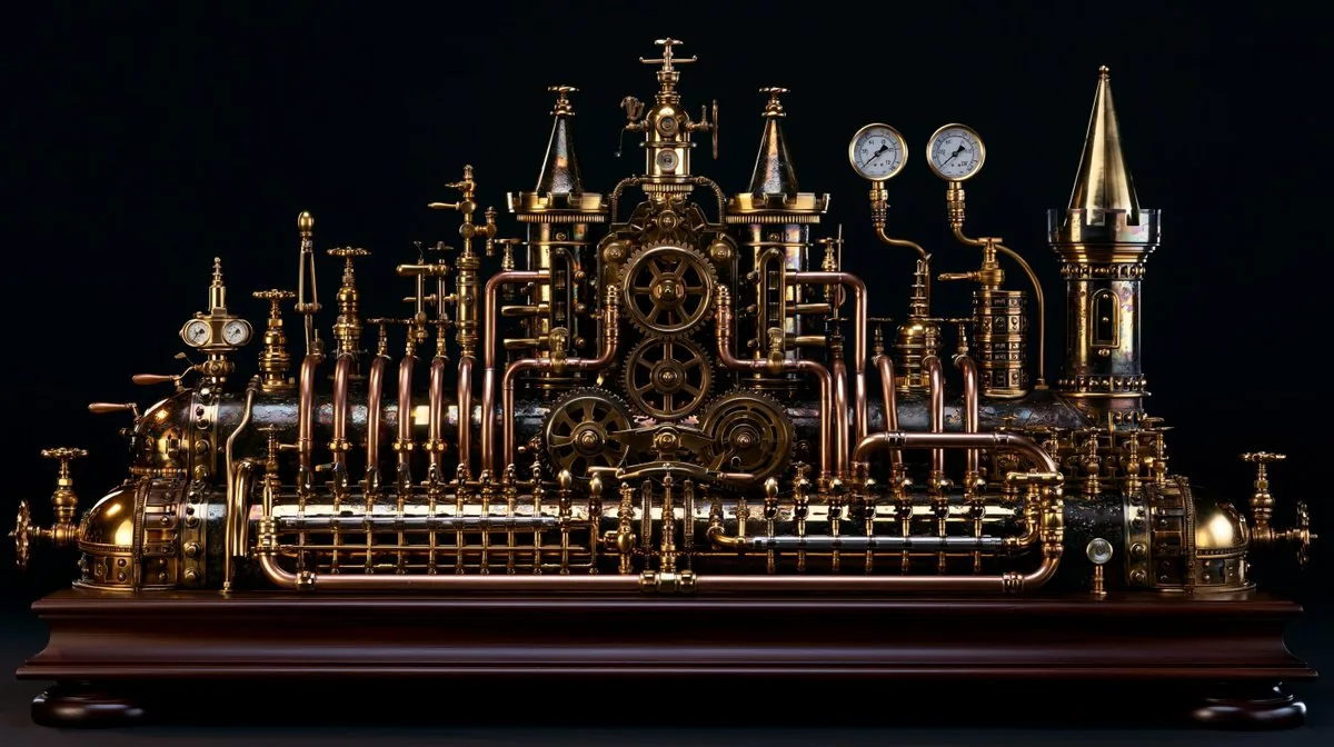 Intricate Steampunk Mechanical Sculpture reference