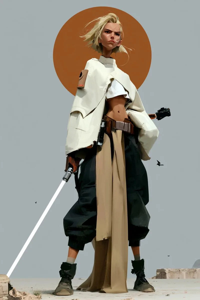 Futuristic Female Jedi Desert Portrait reference