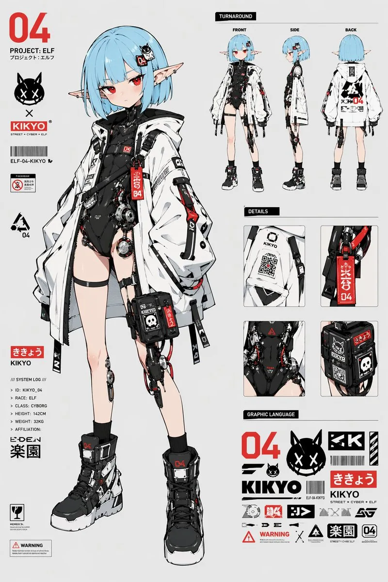 Cyber Elf Girl Reference Sheet reference