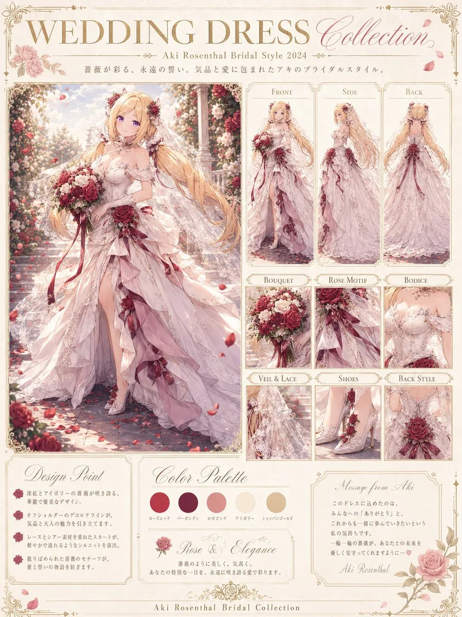 Anime Bridal Dress Collection Sheet reference