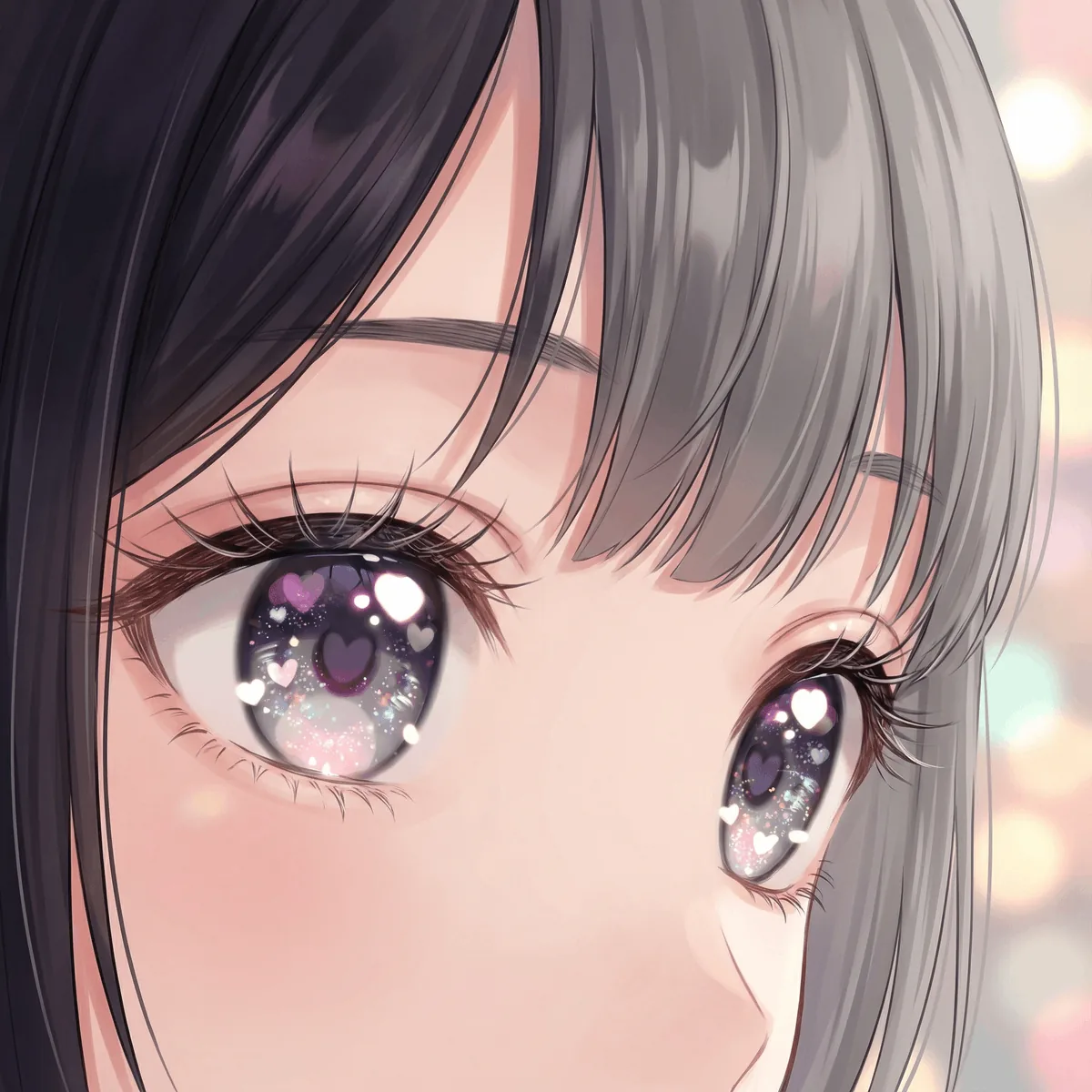 Modern Moe Anime Illustration of a Teenage Girl's Eyes reference