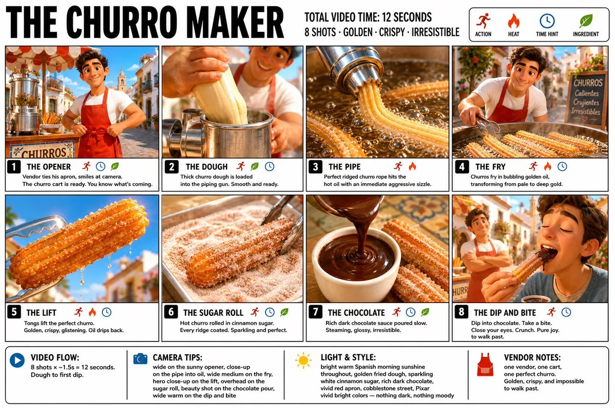 Churro Maker Infographic Storyboard reference