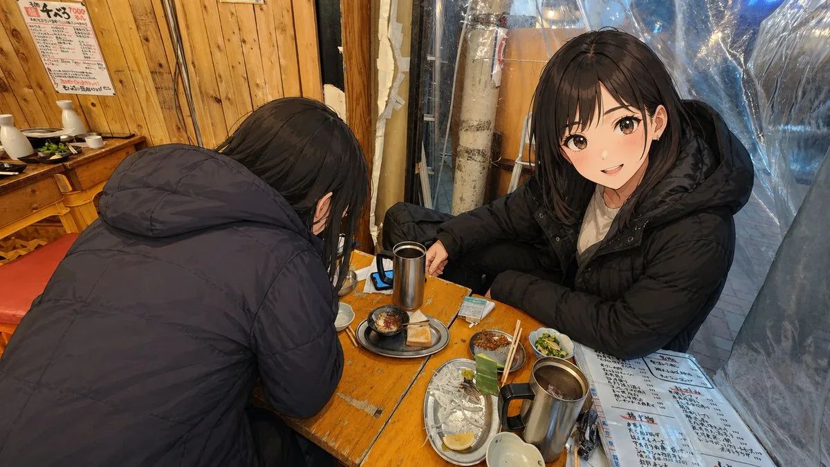 Anime Characters in Real Izakaya Photo reference