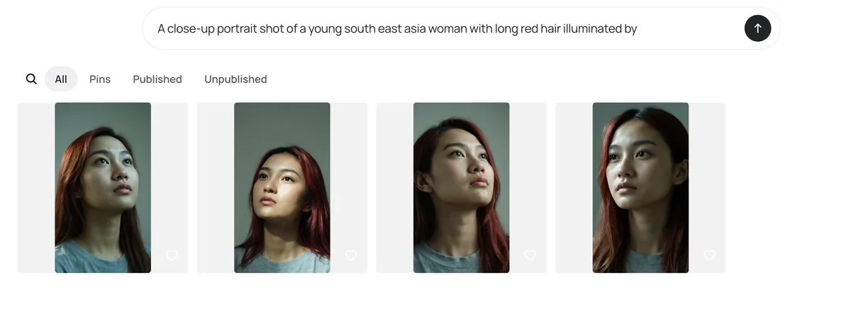 AI Gallery Portrait UI Screenshot reference