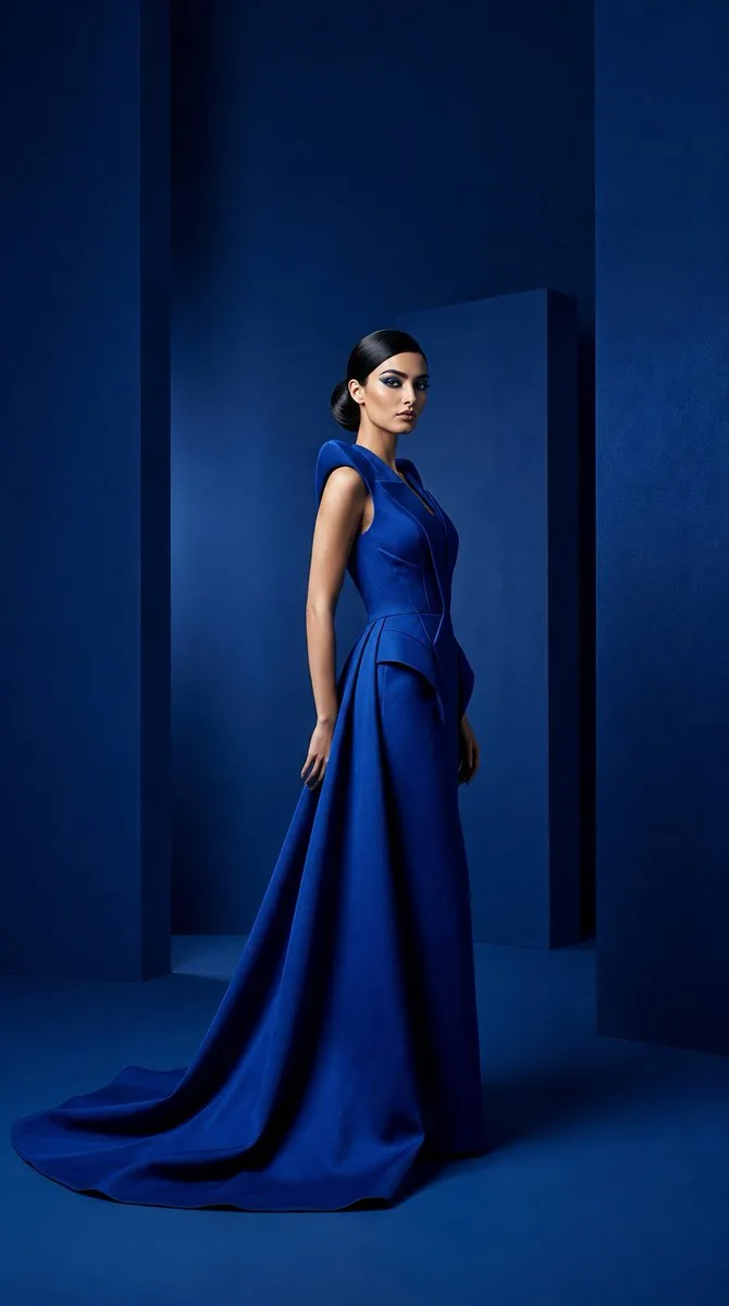 Cobalt Couture Editorial Portrait reference