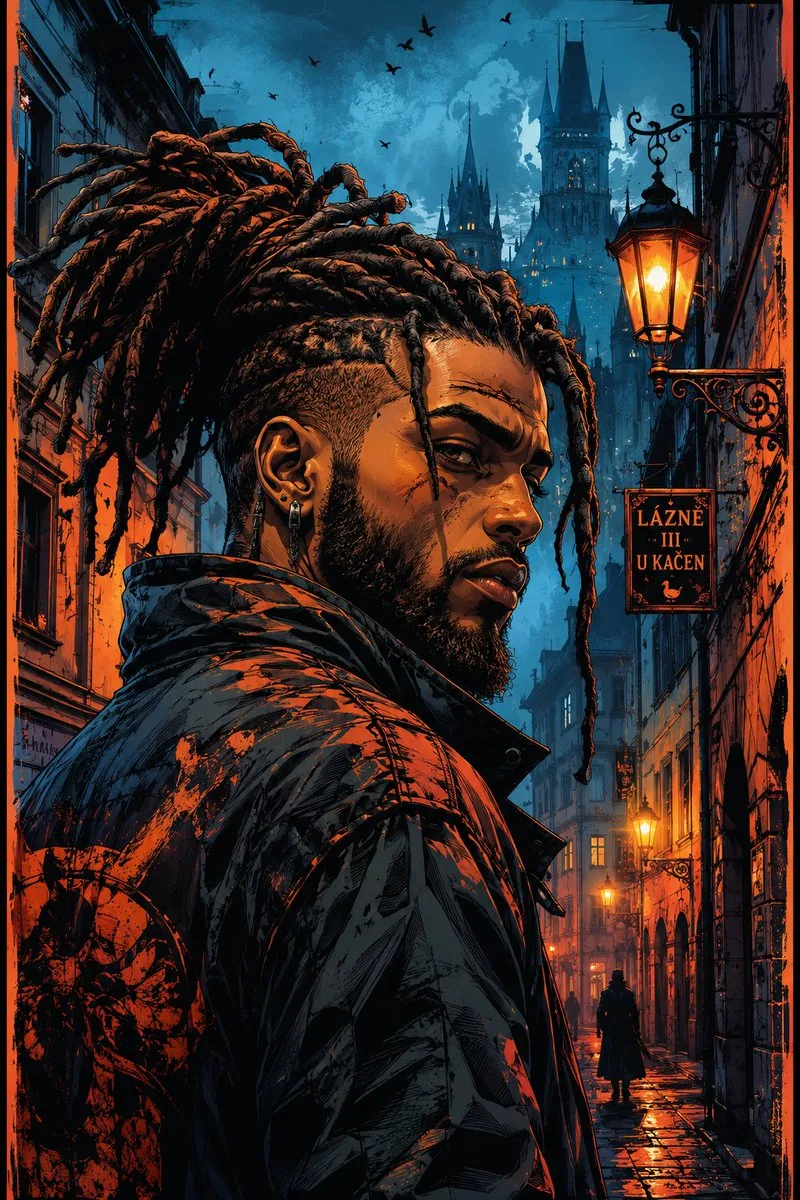 Cyber-Noir Comic Portrait reference