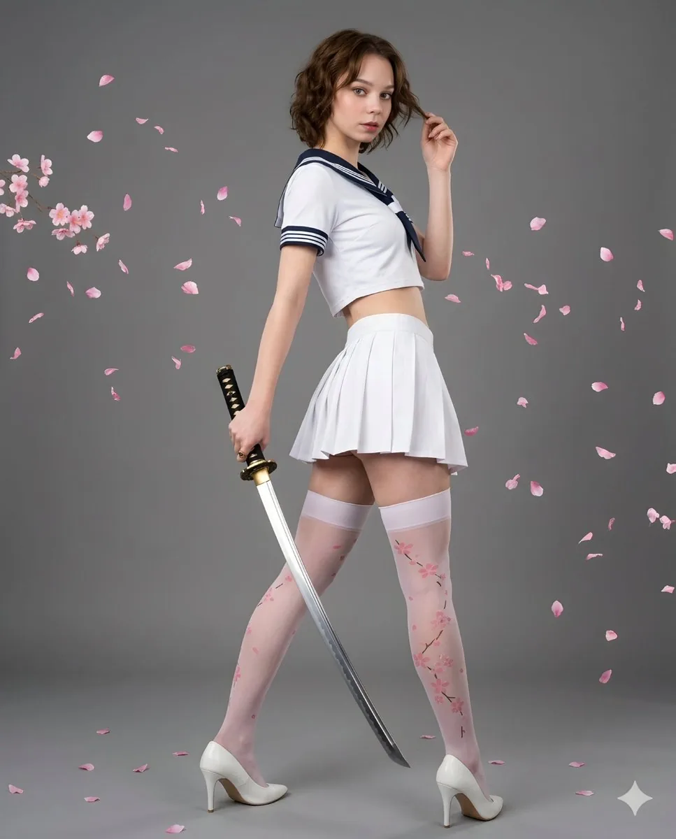 Samurai Style Sailor Fashion Portrait - Nano Banana Pro AI Prompt for Game Asset reference