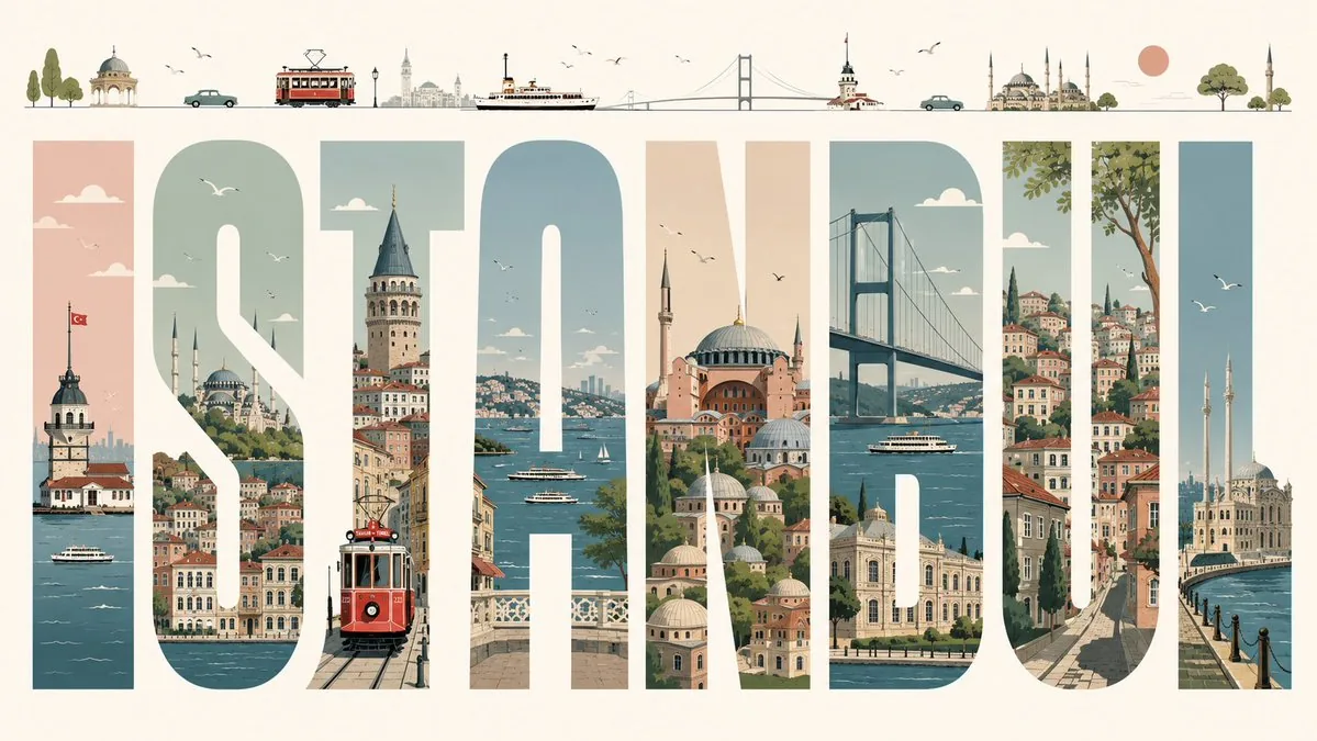 Istanbul Typographic Travel Poster reference