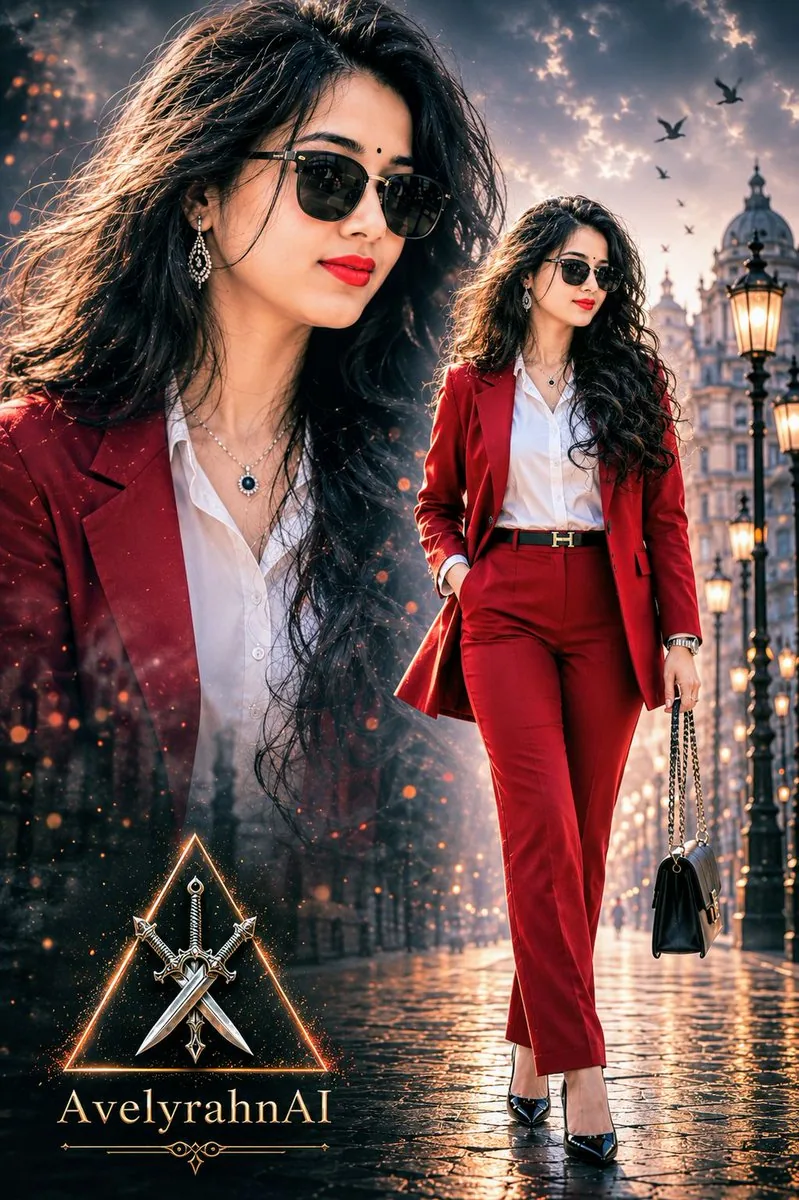 Multi-Exposure Indian Woman Fashion Poster reference