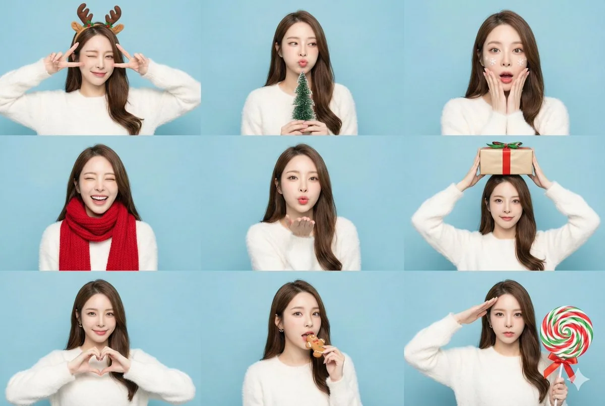 9-Panel Christmas Photobooth Sticker Generator reference