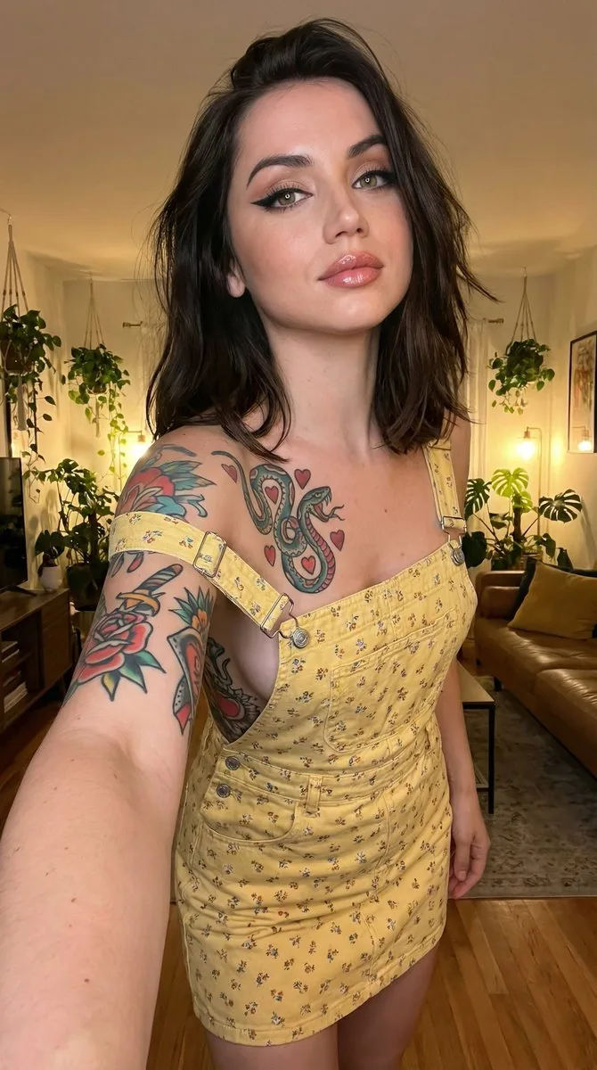 Photorealistic Tattooed Selfie Portrait (Structured JSON) - Nano Banana Pro AI Prompt for Social Media Post reference