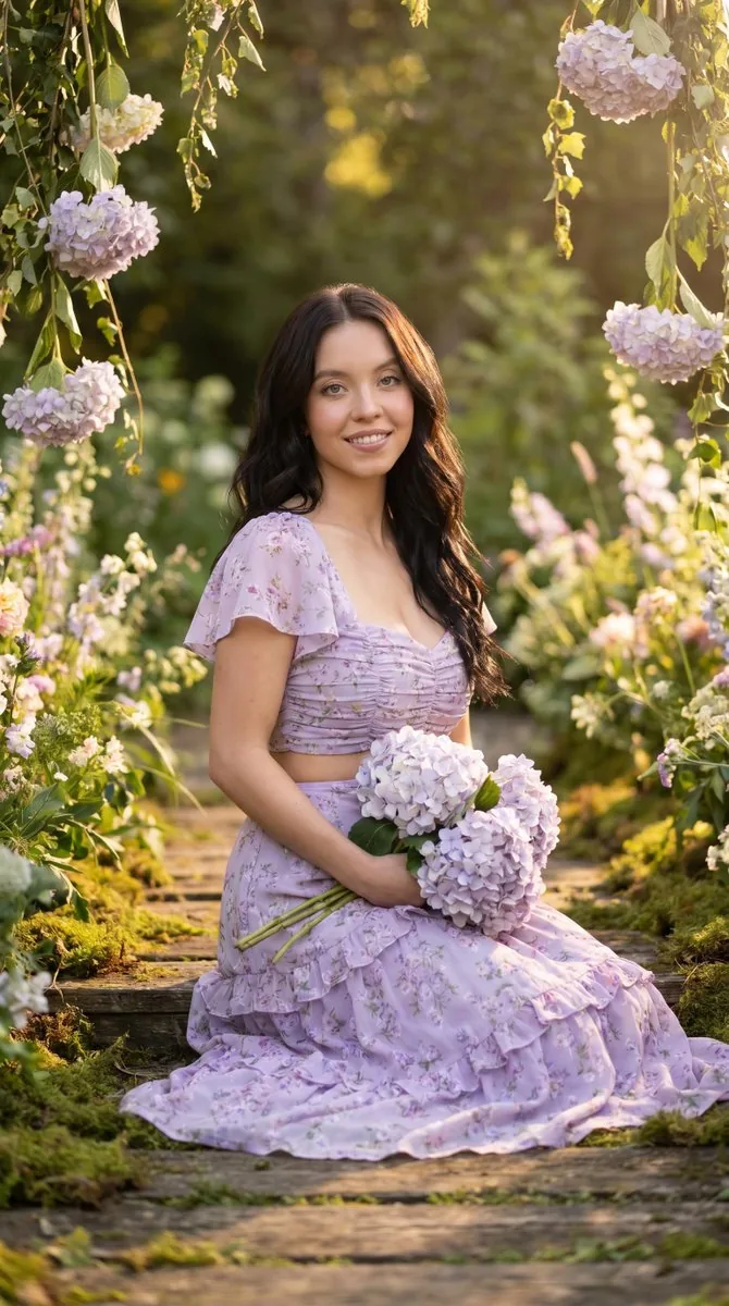 Cottagecore Garden Path Portrait reference