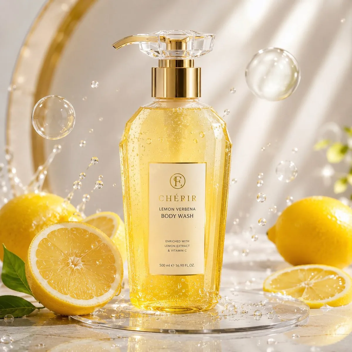 Luxury Lemon Skincare Product Photography reference