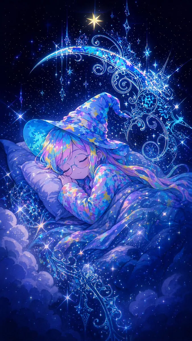 Sleeping Anime Star Witch reference