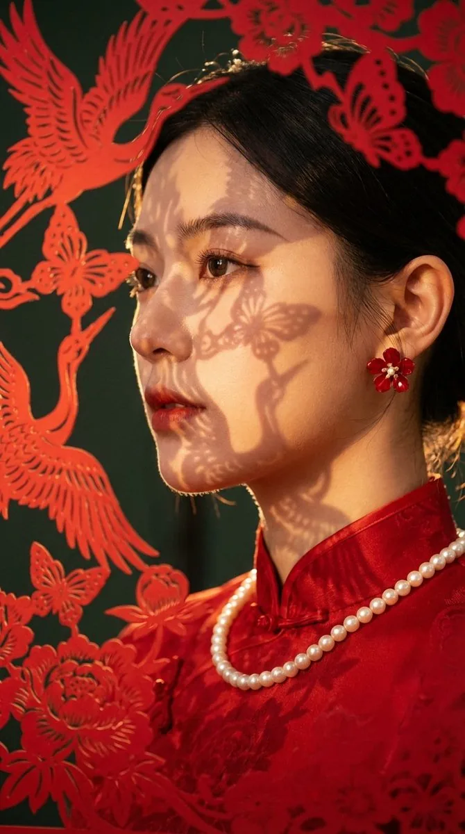 High-End Commercial Portrait with New Chinese Aesthetic reference