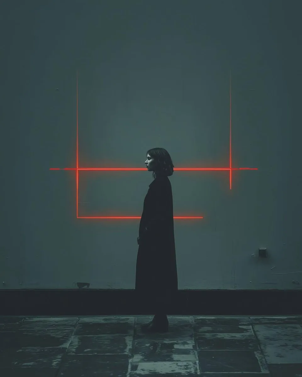 Cyberpunk woman in neon frame - Nano Banana Pro AI Prompt reference