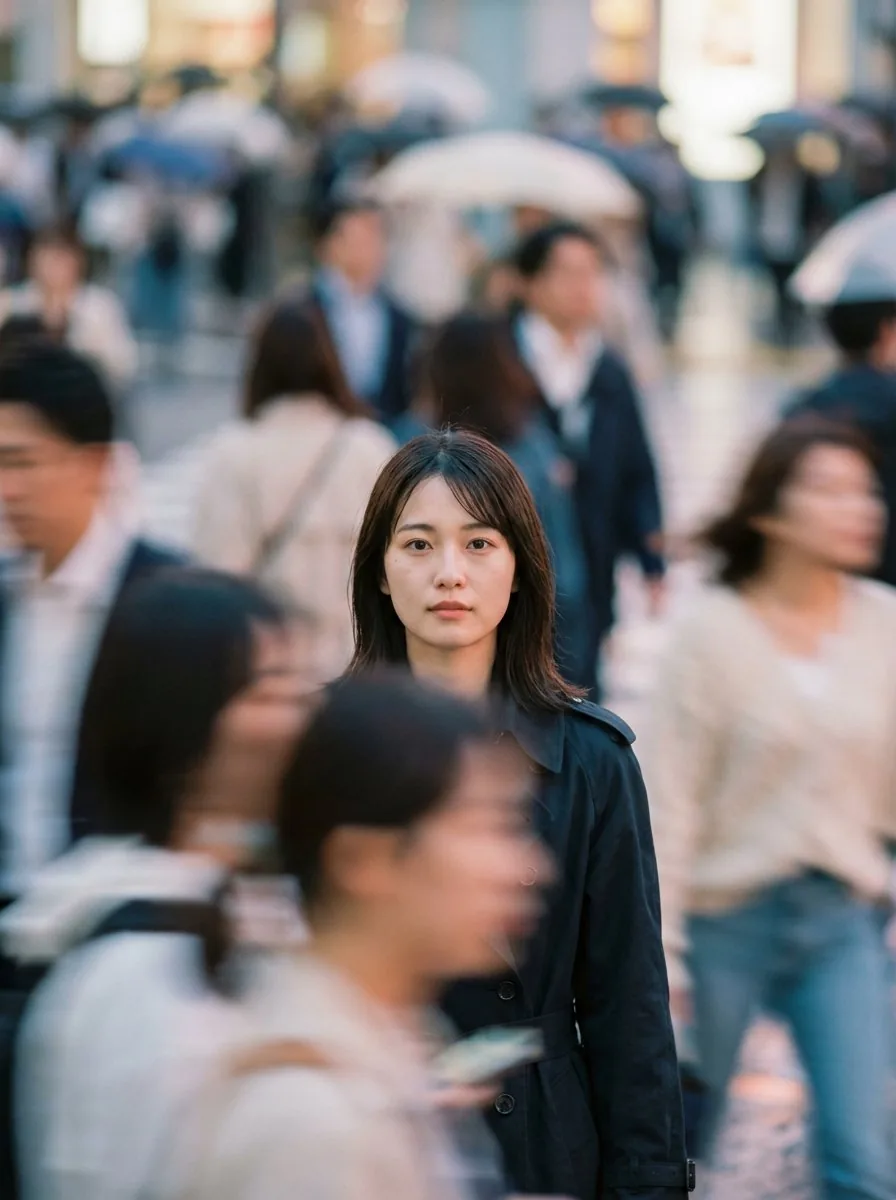 Cinematic Portrait Prompt: Focus in a Crowd reference