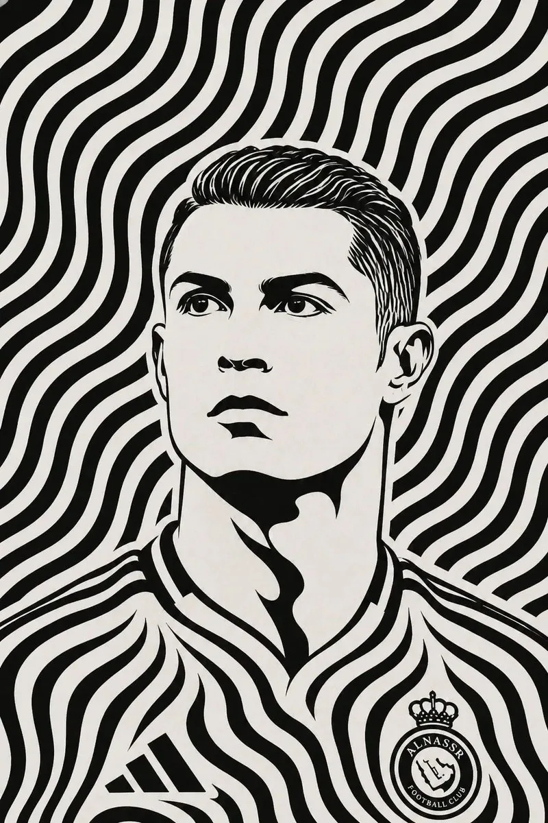 Black and White Optical Illusion Portrait reference