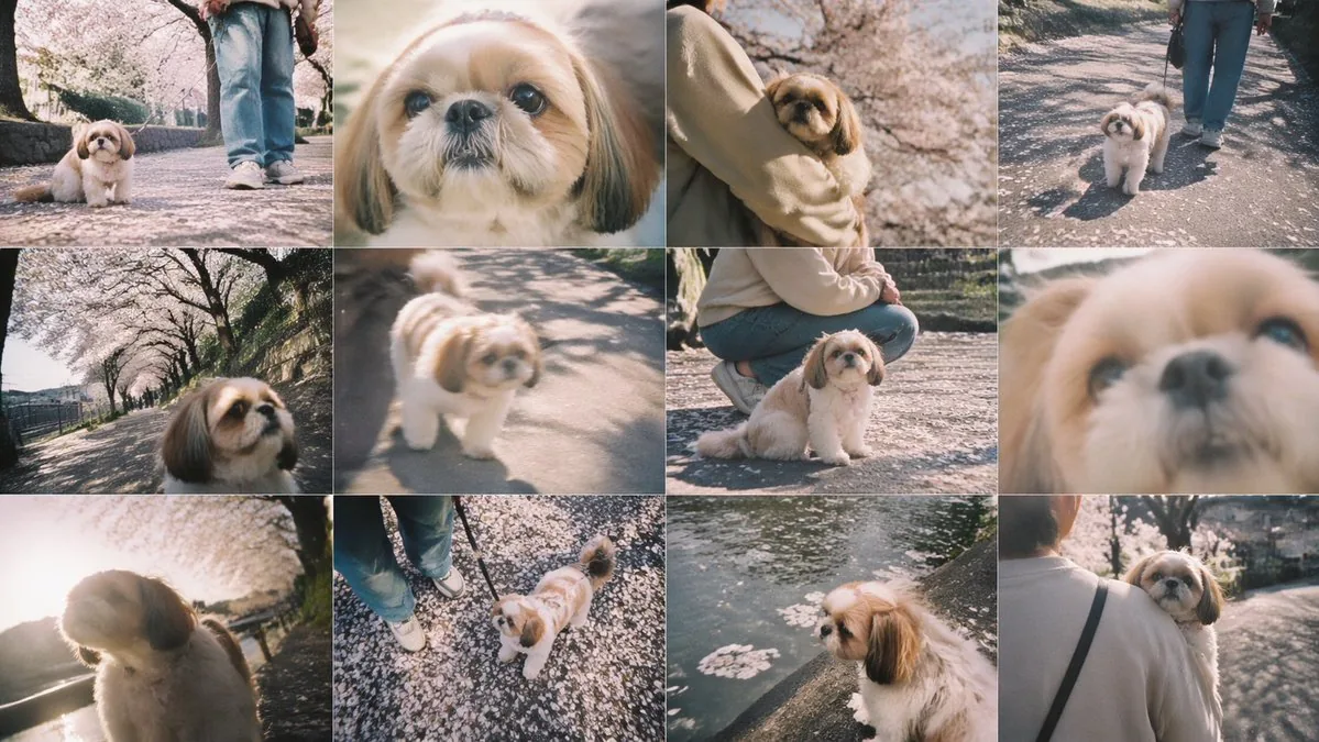 Cherry Blossom Shih Tzu Photo Collage reference