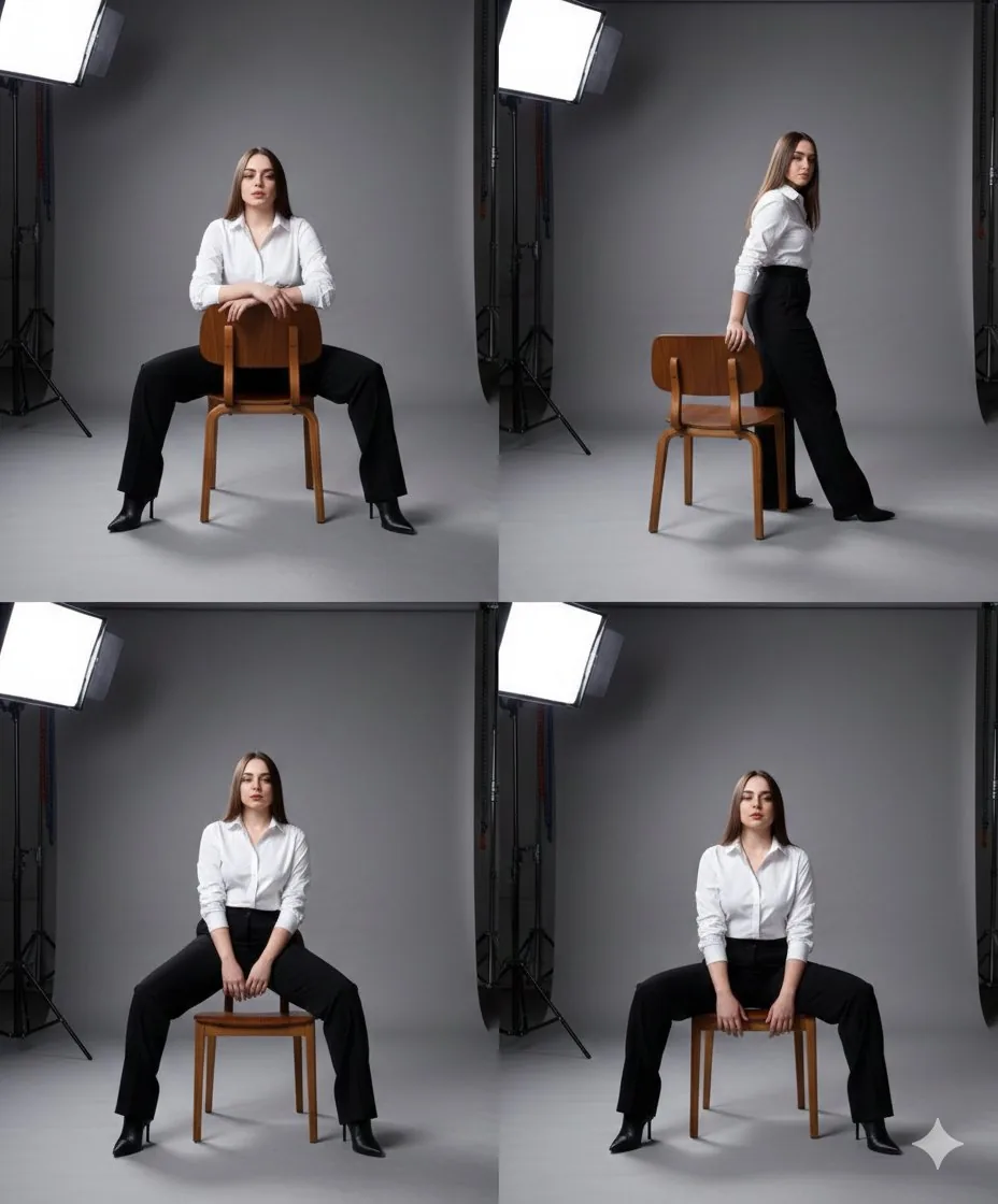 Fashion Photography Studio Collage Prompt reference