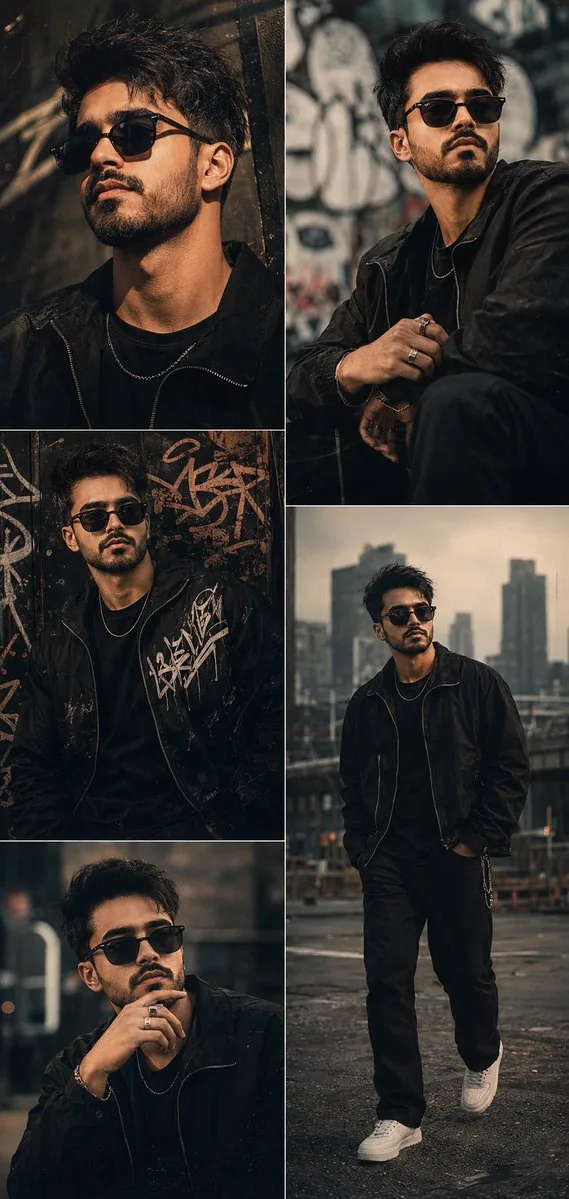 Cinematic Male Editorial Collage - Nano Banana Pro AI Prompt for Social Media Post reference