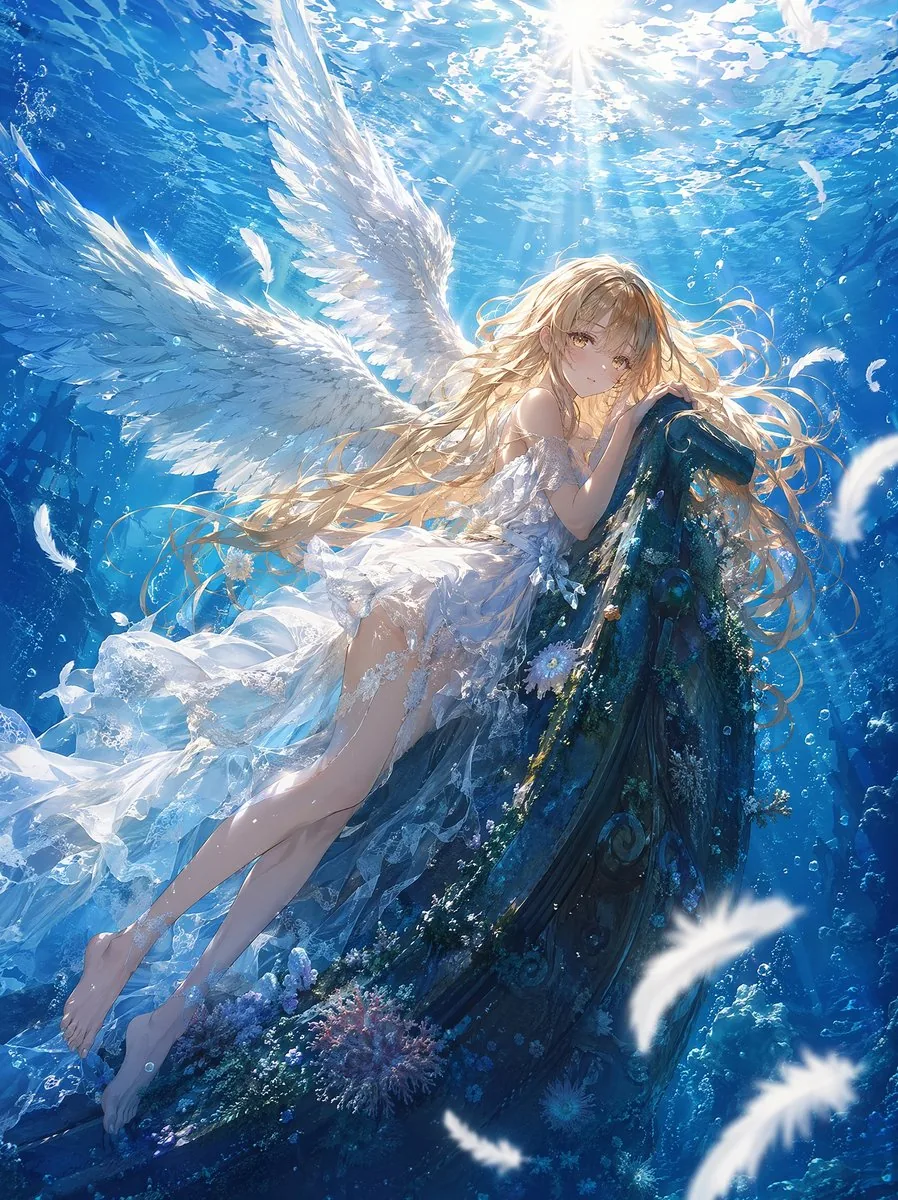 Underwater Angel Fantasy Illustration reference