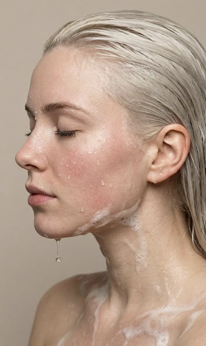 Ultra Photorealistic Wet Skin Macro Portrait Prompt - Nano Banana Pro AI Prompt for Product Marketing reference