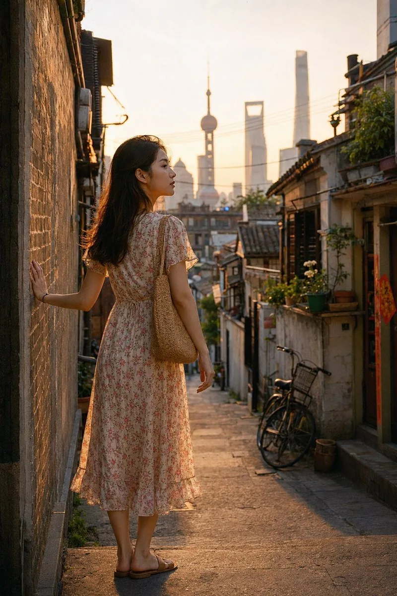 Shanghai Longtang Dusk Portrait reference