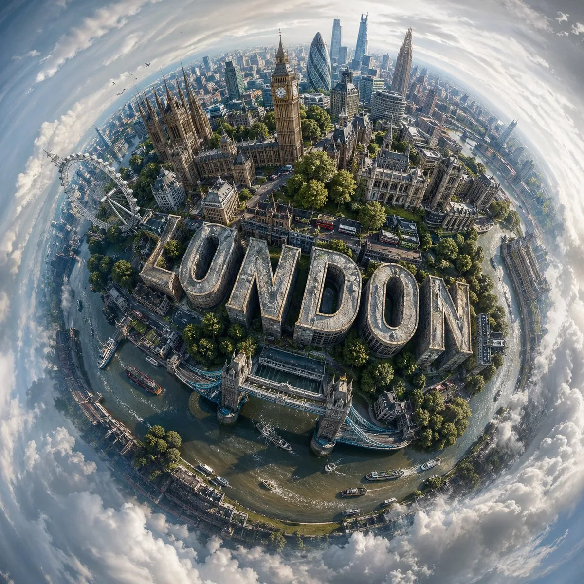 Spherical Miniature World Cityscape reference