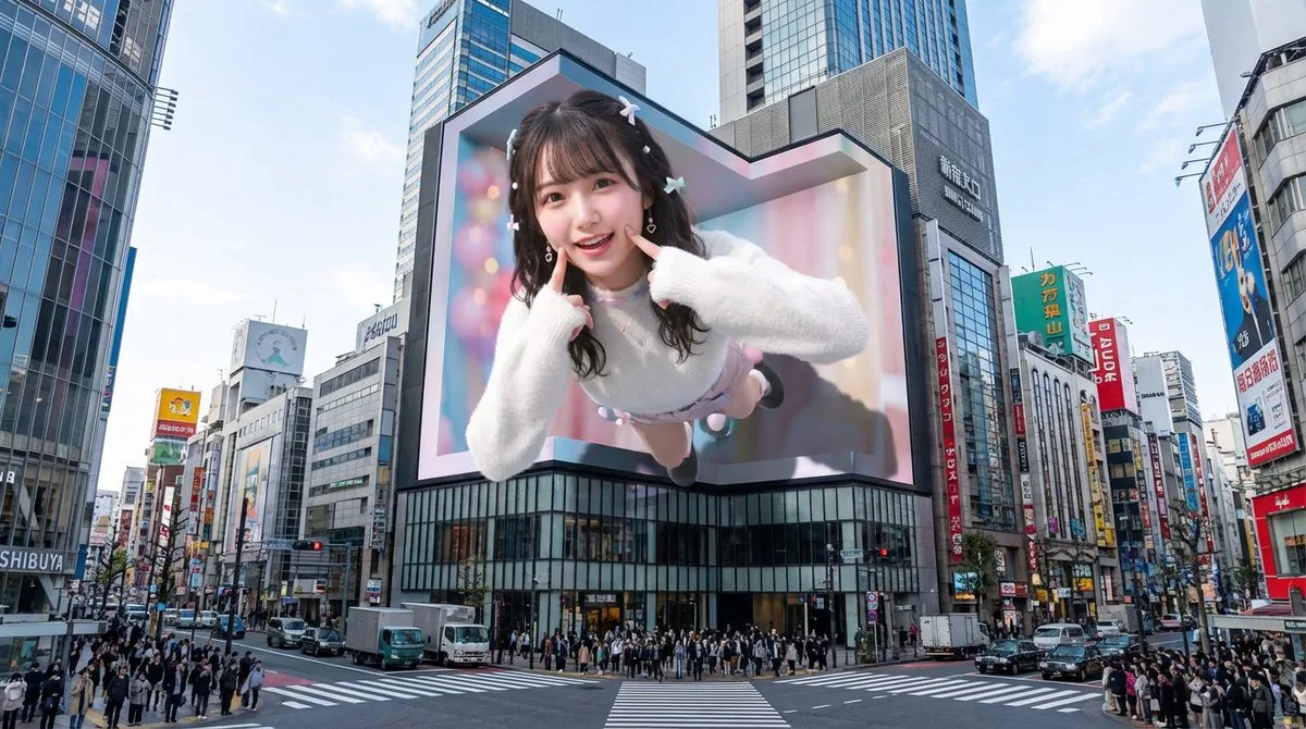 Nano Banana Pro 3D Digital Signage Prompt (Shinjuku) reference