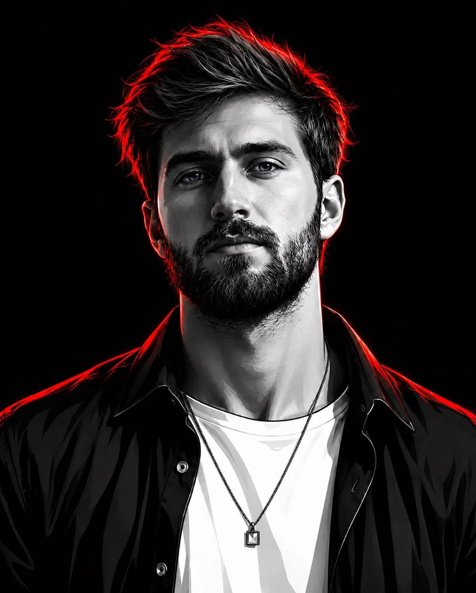 Cyberpunk Neon Rim Lighting Portrait reference