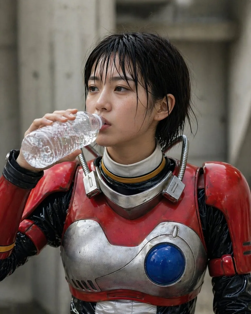 Retro Tokusatsu Armor Candid Portrait reference
