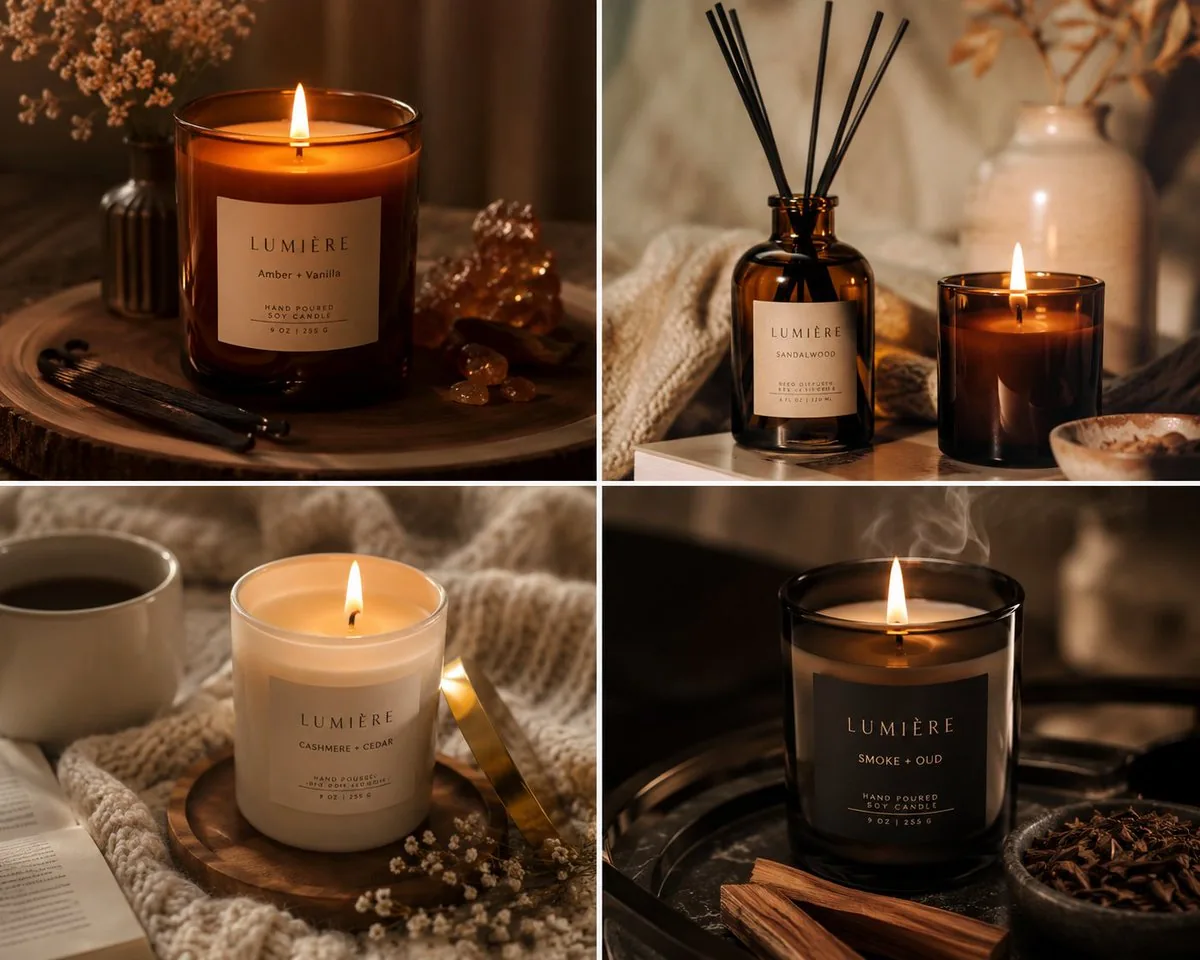 Luxury Candle Product Photography reference