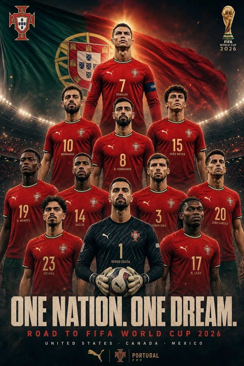 Portugal World Cup Squad Poster reference