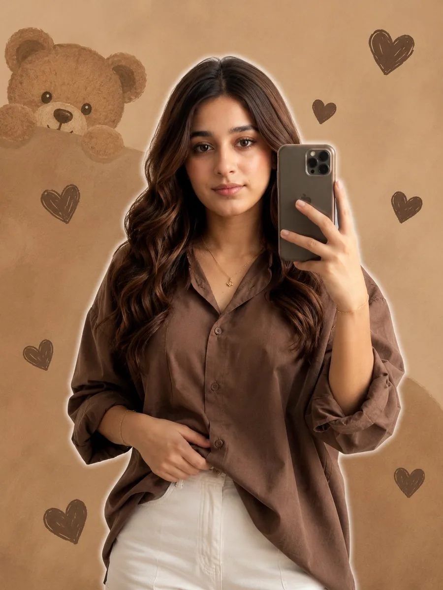 Realistic Girl Mirror Selfie reference