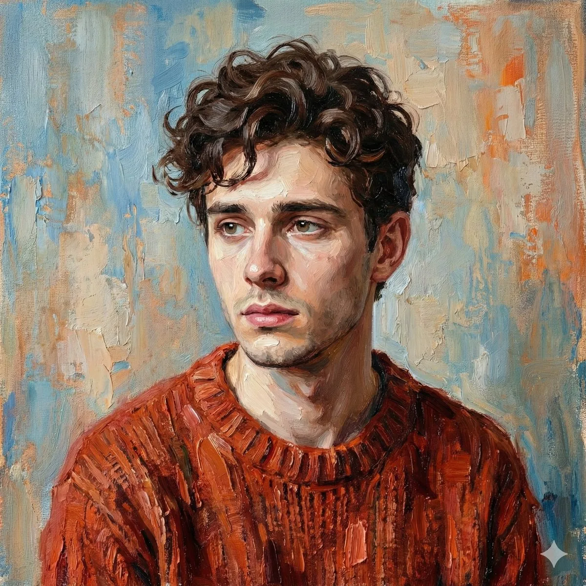 Digital Oil-Painted Bust Portrait reference