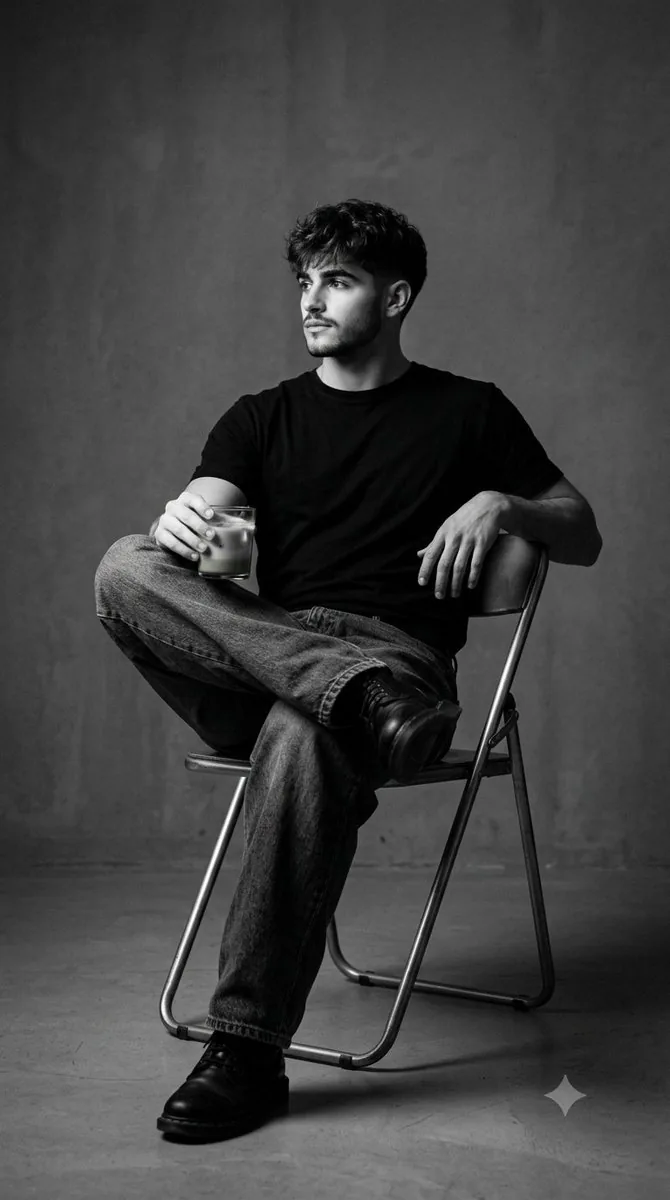 Black and White Studio Portrait reference