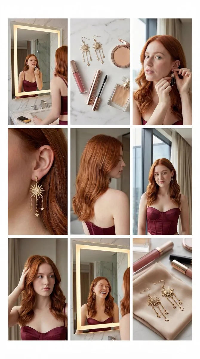 3x3 Grid Luxury Beauty Collage Prompt - Nano Banana Pro AI Prompt for Social Media Post reference