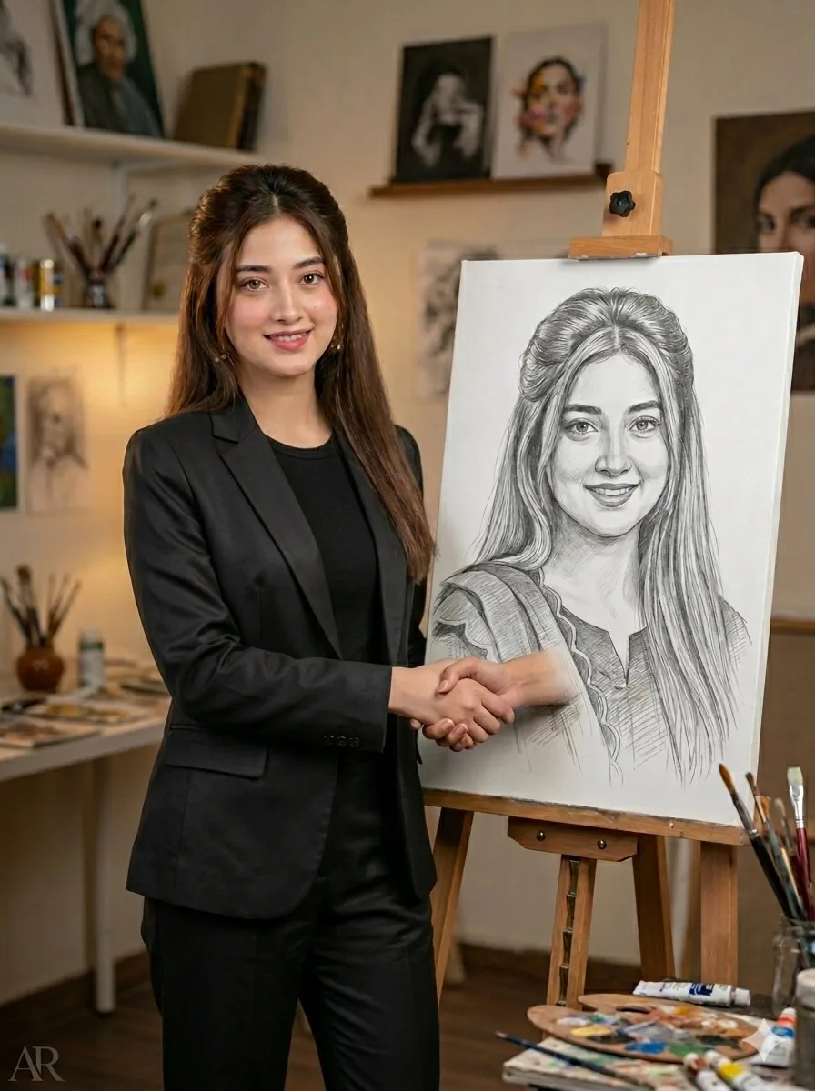 Artist Studio Portrait Transformation - Nano Banana Pro AI Prompt for Social Media Post reference