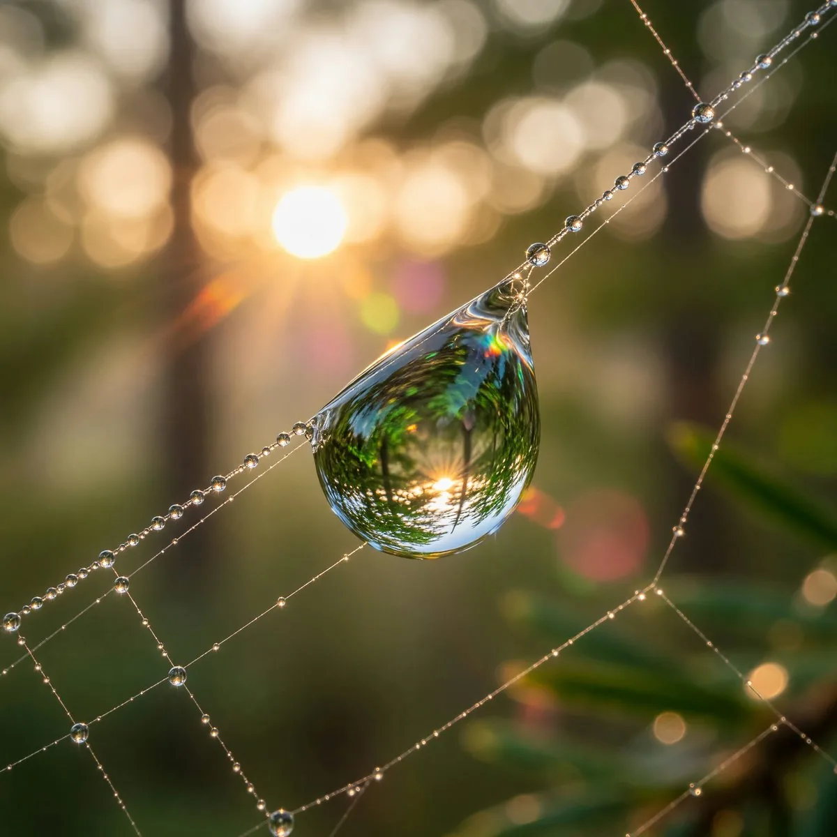 Macro Dewdrop on Spider Web reference