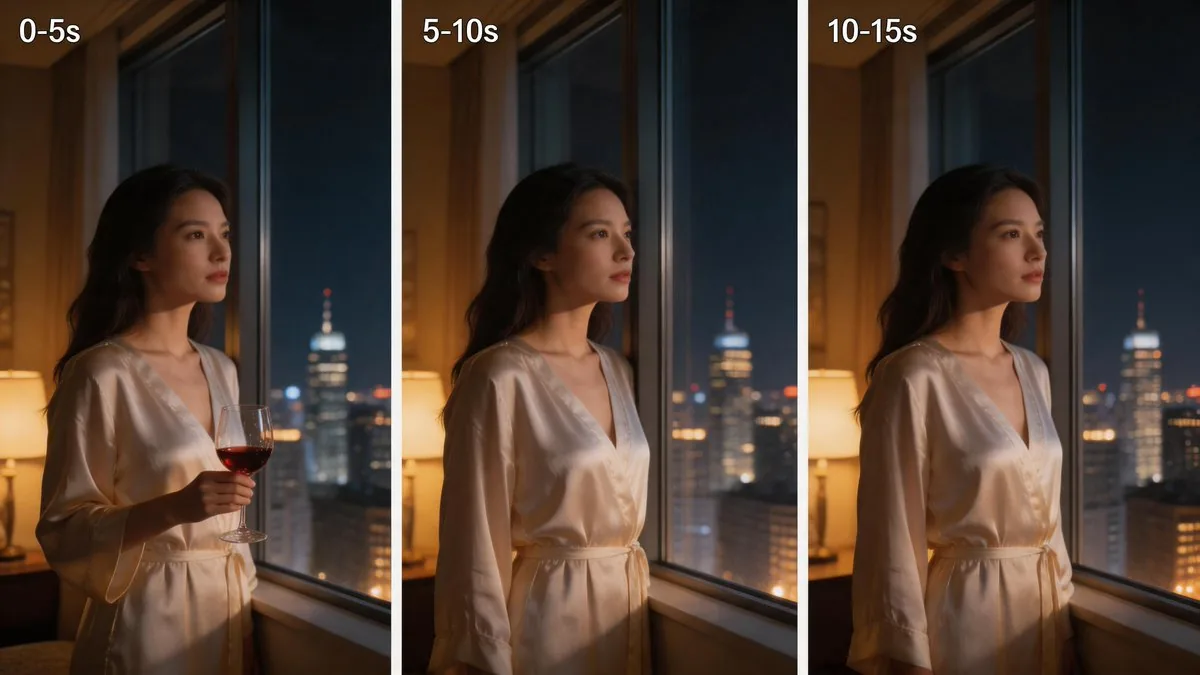 Three-Panel Night Window Comparison reference