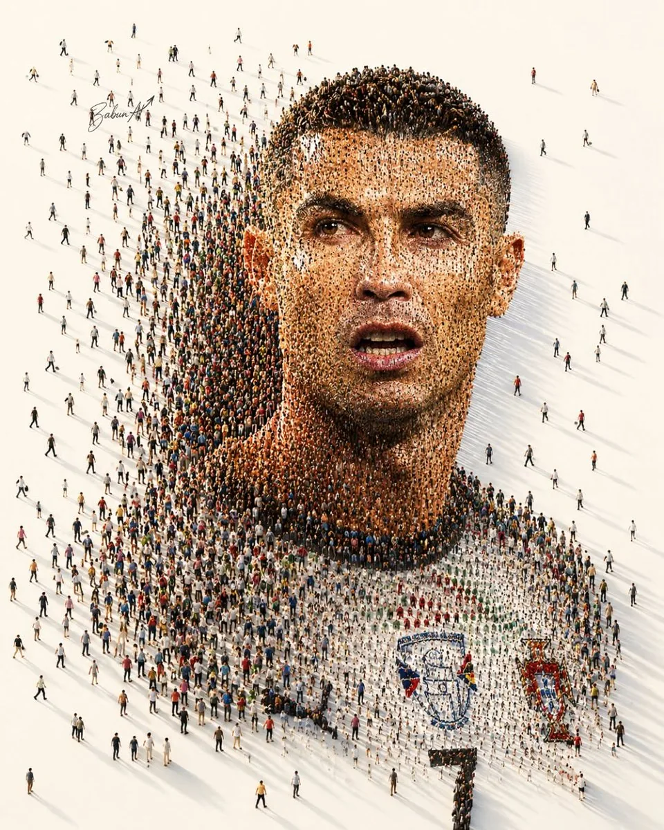 Human Crowd Mosaic Portrait reference