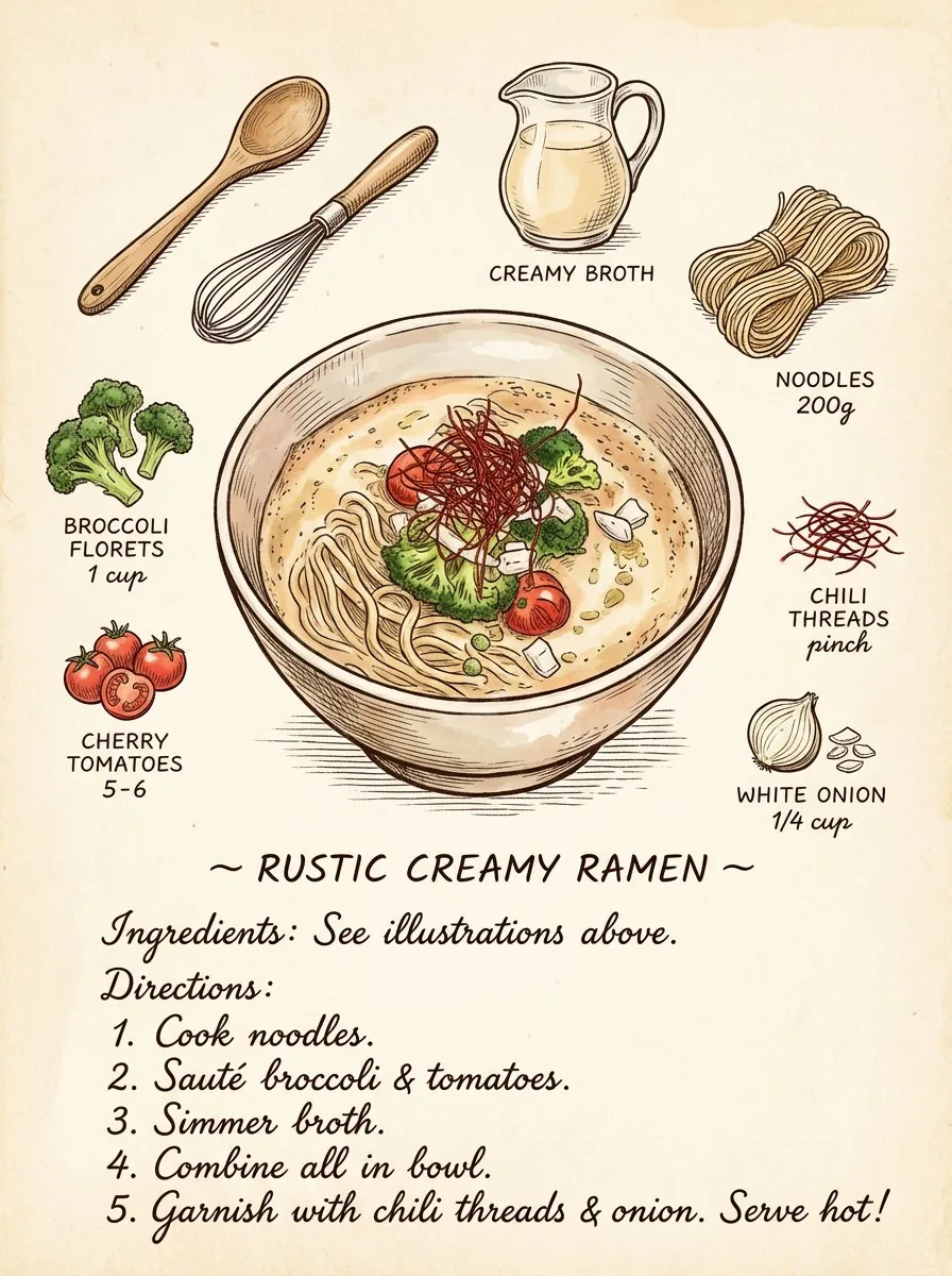 Vintage cookbook-style recipe illustration reference