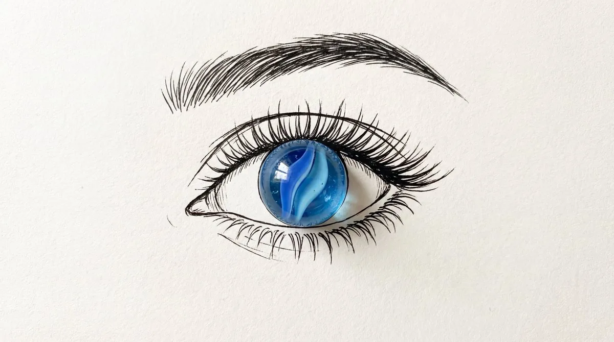 Minimalist Mixed-Media Eye Illustration reference