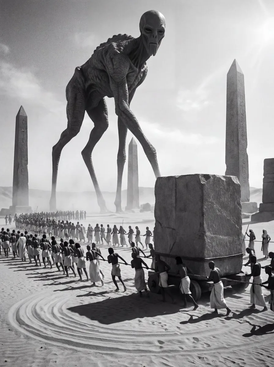 Ancient Egyptian Ritual with Alien Entity Prompt reference