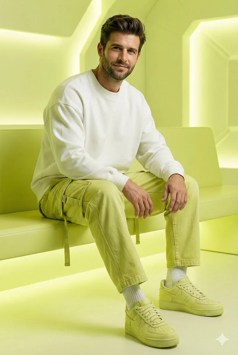 Fashion Editorial Prompt in Lemon Green Studio reference