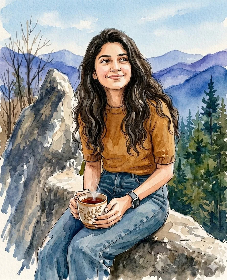 Mountain Overlook Watercolor Painting reference