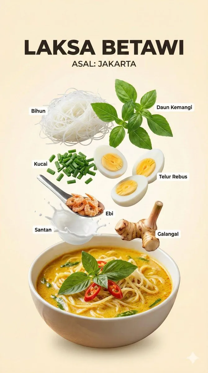 Structured Indonesian Food Infographic Prompt - Nano Banana Pro AI Prompt for Infographic / Edu Visual reference